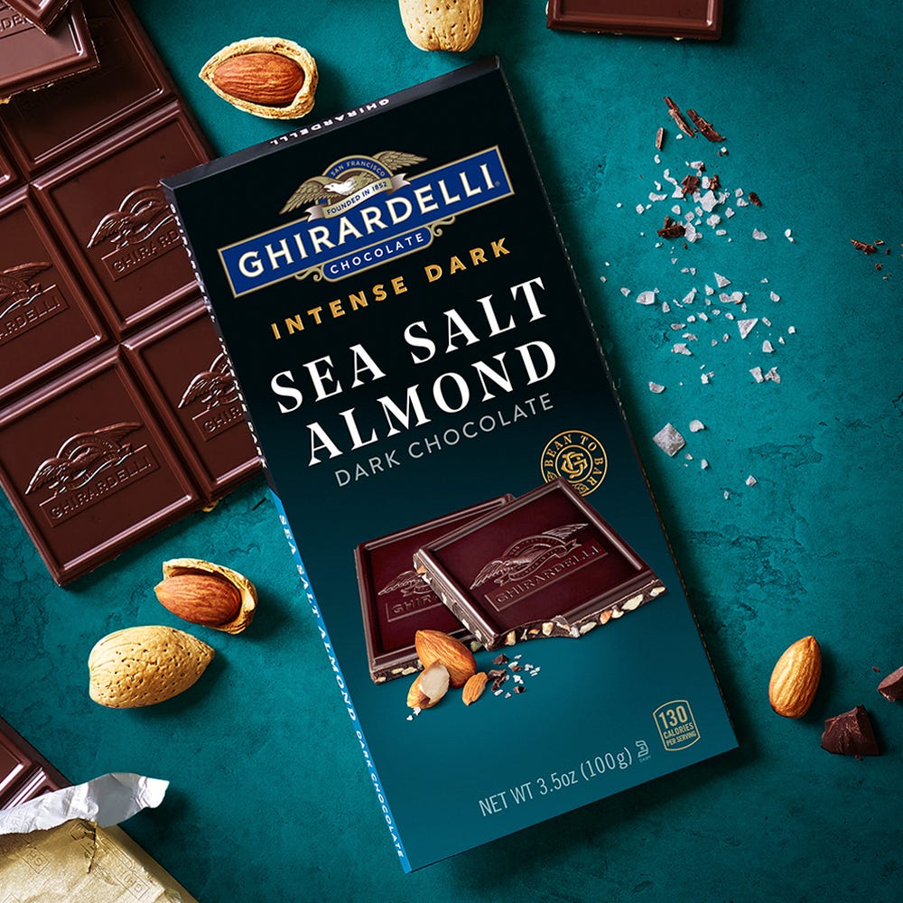 Ghirardelli Chocolate Covered Sea Salt Almonds 130g Bag Pralines & Gifting - Image 2